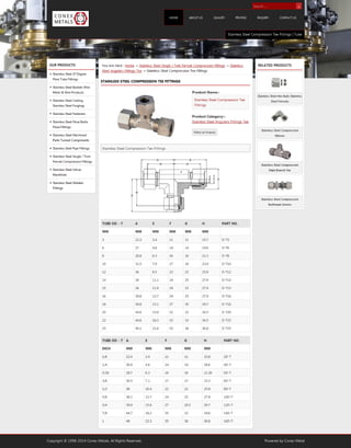Stainless steel compression tee fittings