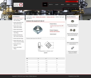 Stainless steel square nuts din 557