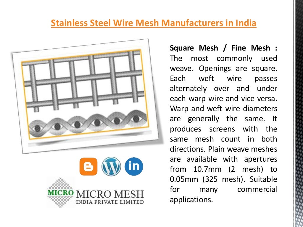 Stainless Steel Wire Mesh Manufacturers in India Micro Wire Mesh