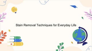 Stain Removal Techniques for Everyday Life
 