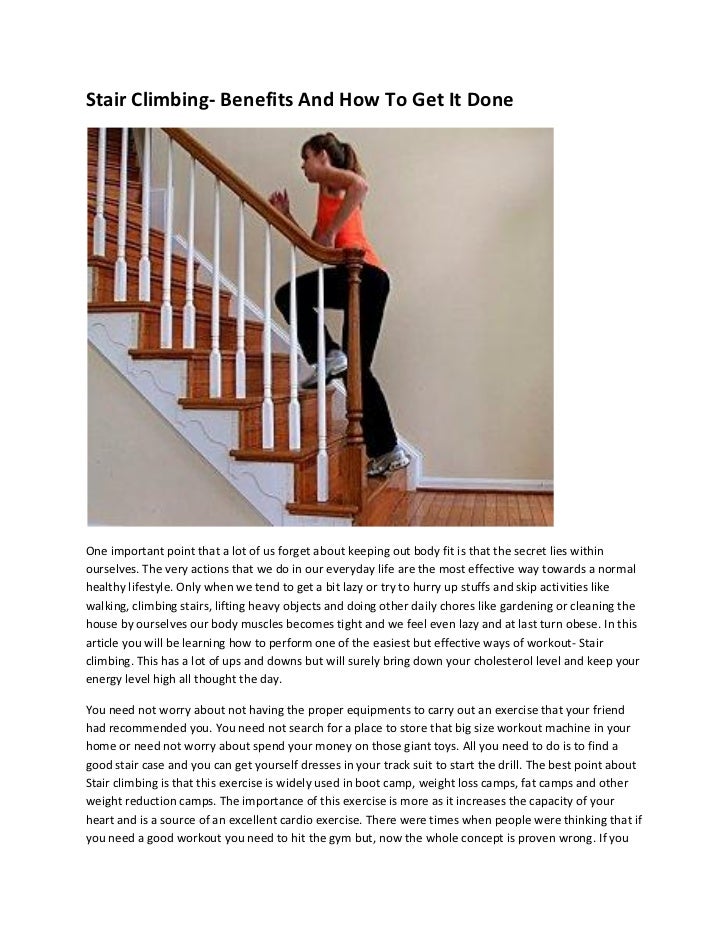 Stair climbing benefits and how to get it done