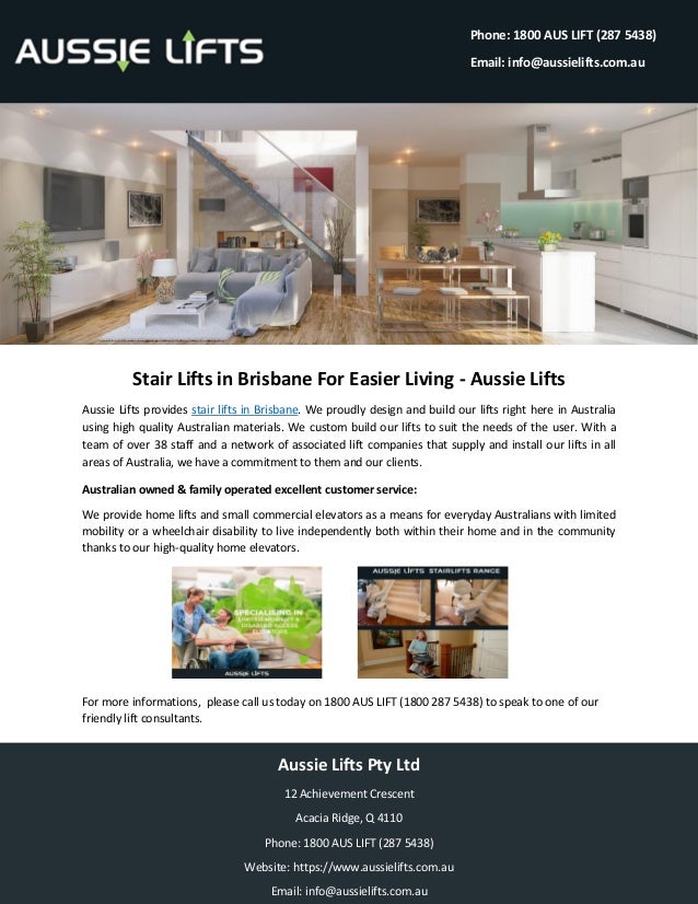 Stair Lifts in Brisbane For Easier Living Aussie Lifts