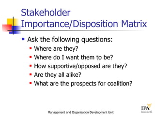Disposition Matrix Examples Stakeholder Analysis Pauline Hall | PPT