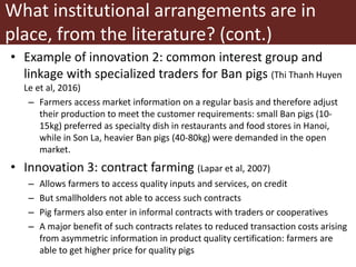 Business approaches for sustainable access to markets and pigs information for producers and main target buyers
