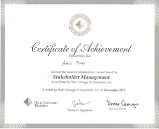 Stakeholder Management- Dale Carnegie