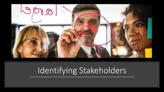 Identifying Stakeholders
 