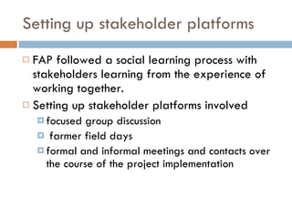 Multi-stakeholder platforms strengthening the selection and use of fodder options in Ethiopia: Some lessons