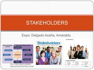 STAKEHOLDERS

         Expo: Delgado Azaña, Amaraldo




EXP: DELGADO AZAÑA -
NEGOCIANTESPERU.COM
 