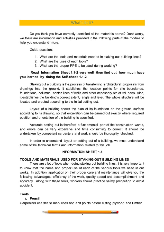 Staking out building lines PDF