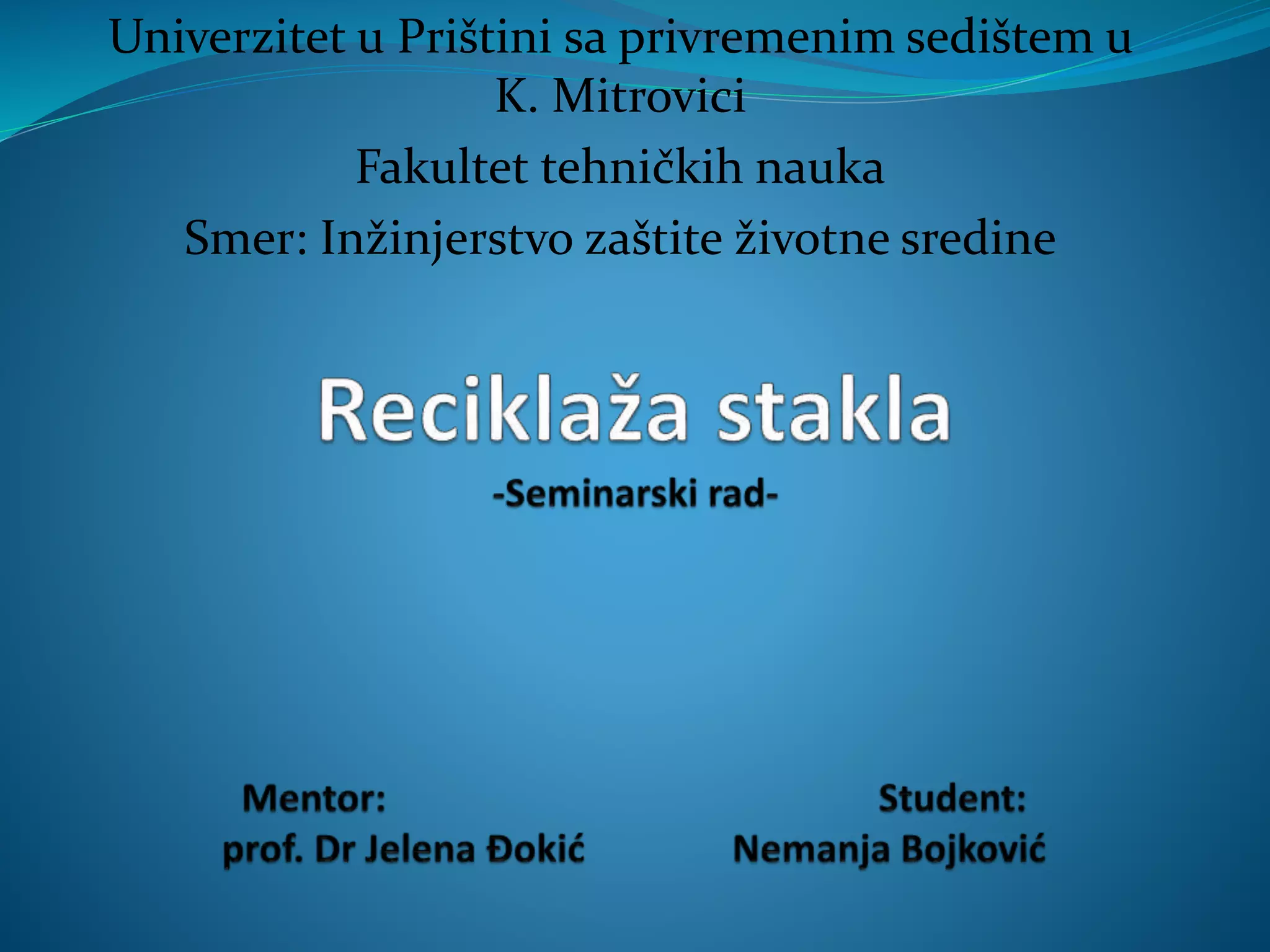 Staklo prezentacija | PPT
