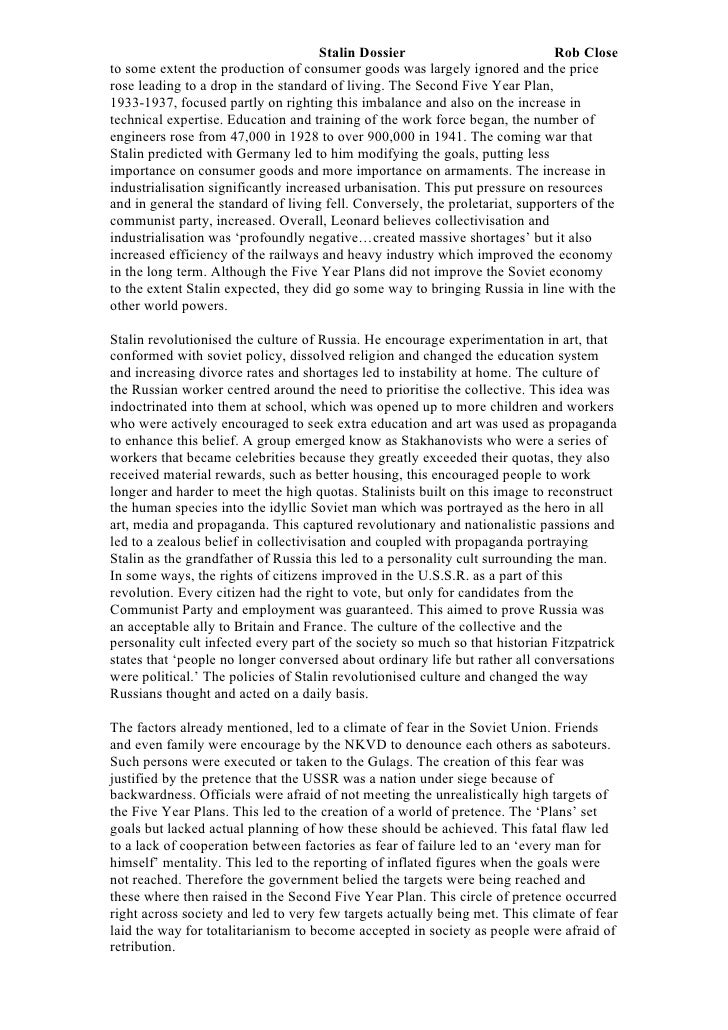 Joseph stalin essay