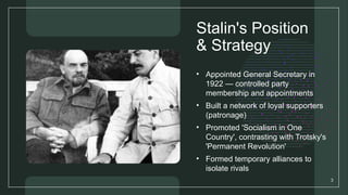 Stalin Line Position Stalin’s Rise to Power and Consolidation of Control (1924–1929) | PPTX