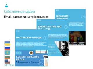 Email-рассылки на трёх языках:
Собственное медиа
 