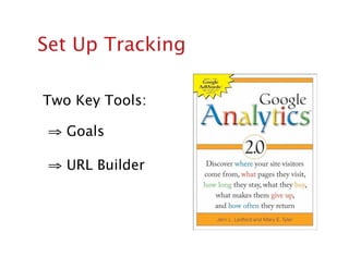 Set Up Tracking

Two Key Tools:

 ⇒ Goals

 ⇒ URL Builder
 