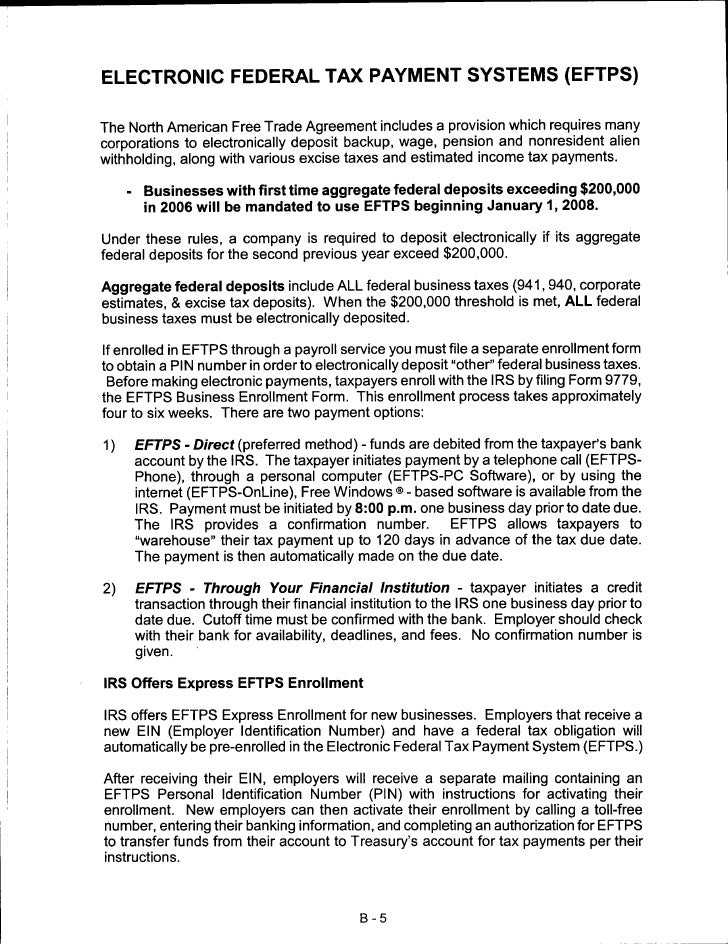 stambaugh ness payroll manual 2009 2010 eftps letter