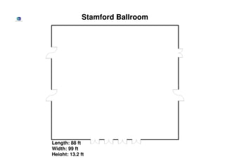 Stamford Ballroom




Length: 88 ft
Width: 99 ft
Height: 13.2 ft
 