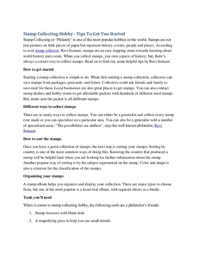 Stamp collecting hobby tips to get you started