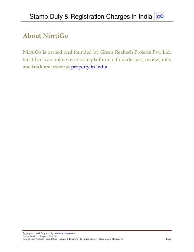 Stamp duty and registration charges in india