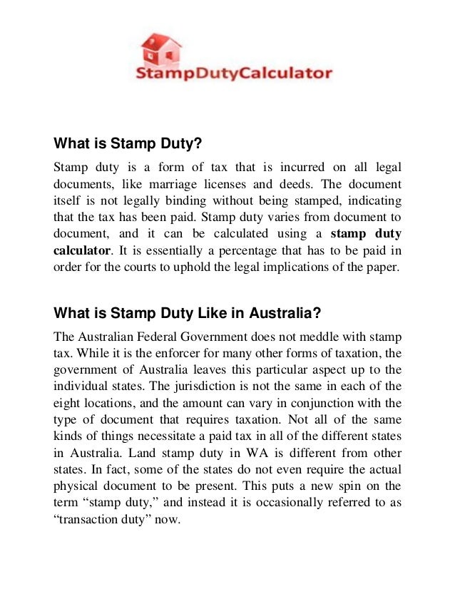 Stamp Duty Calculator For Western Australia