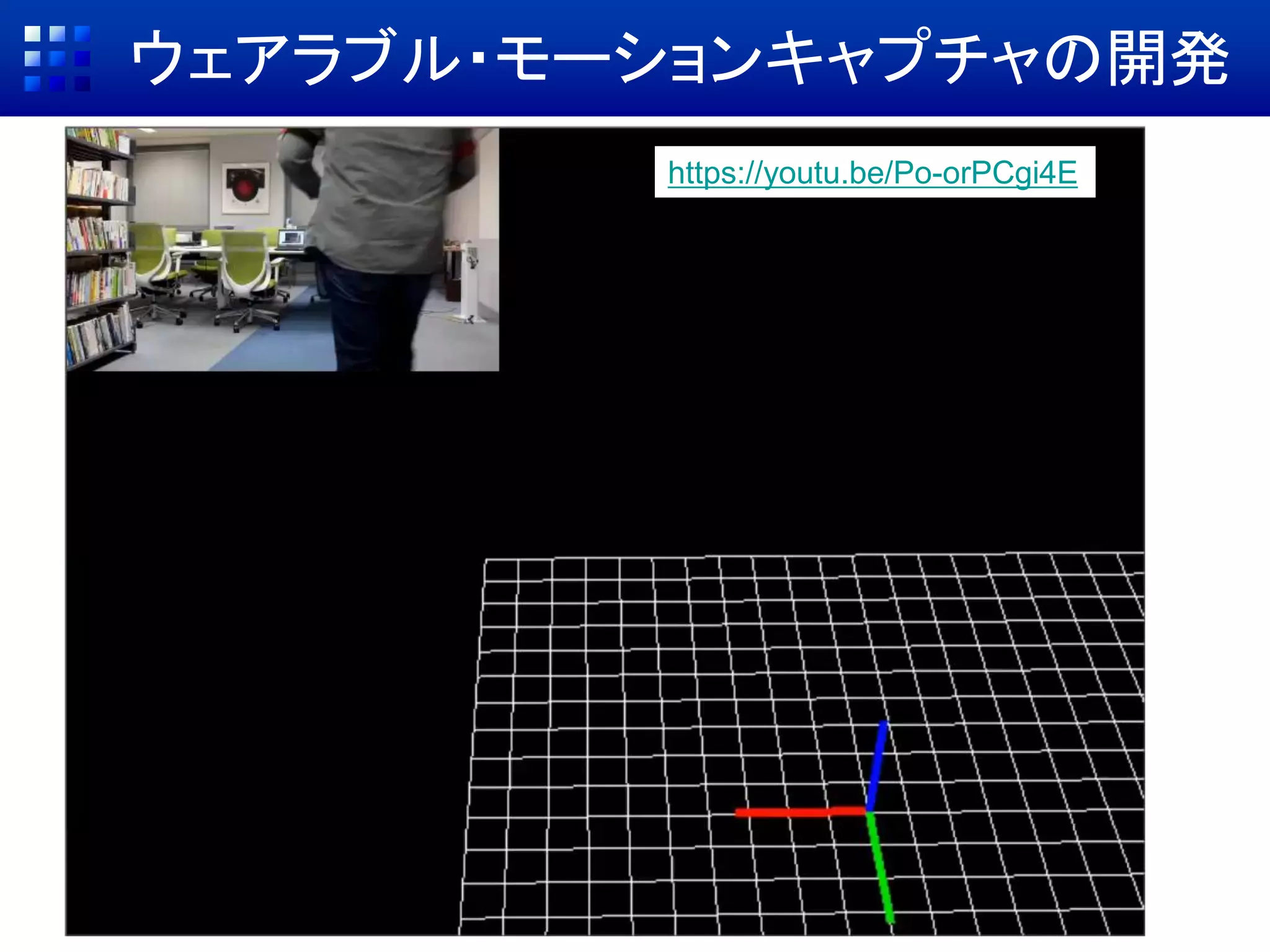 ウェアラブル・モーションキャプチャの開発
https://youtu.be/Po-orPCgi4E
 