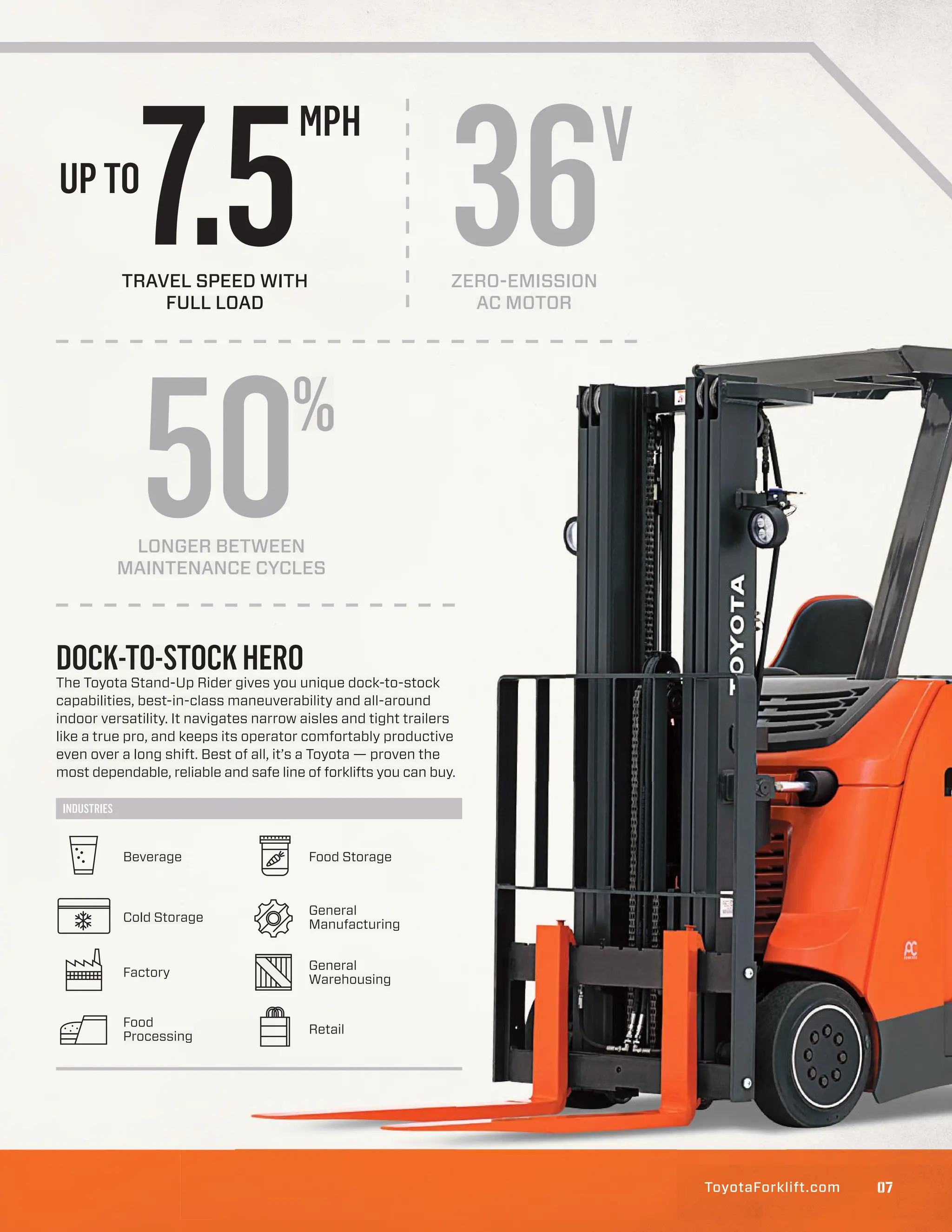 The Standout Toyota Forklift Stand Up Rider Brochure | PDF