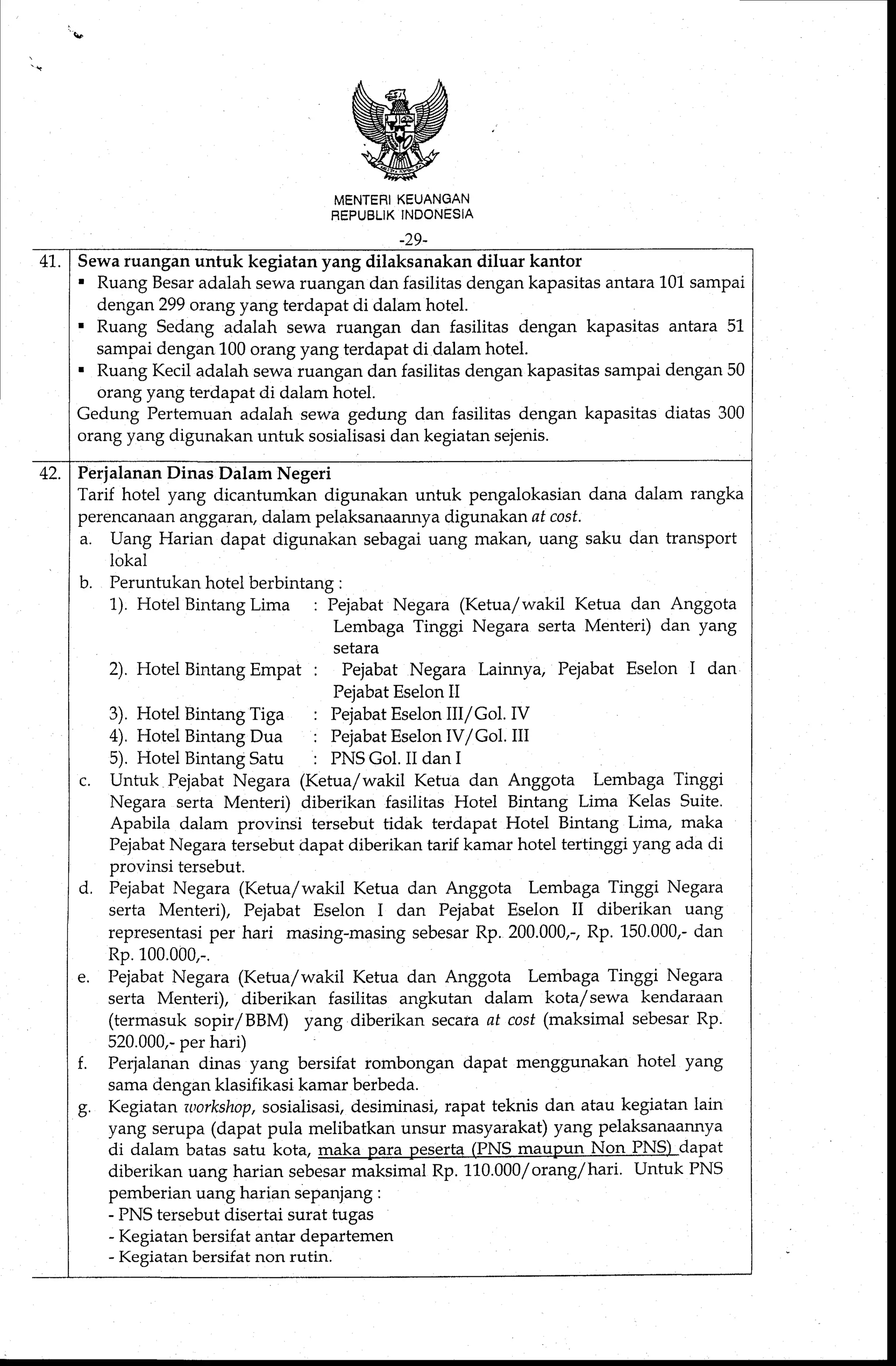 Standar Biaya Umum Tahun Anggaran 2009