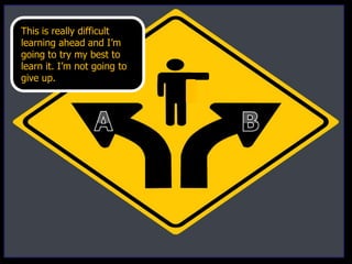 This is really difficult
learning ahead and I’m
going to try my best to
learn it. I’m not going to
give up.
 