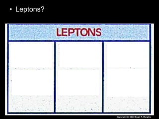 • Leptons?
Copyright © 2010 Ryan P. Murphy
 