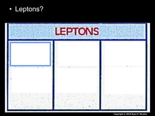 • Leptons?
Copyright © 2010 Ryan P. Murphy
 
