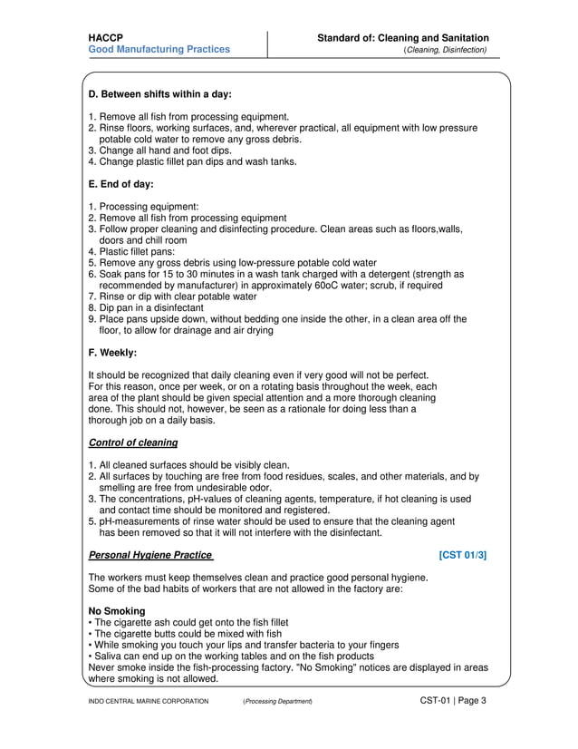 CLEANING AND SANITATION STANDARD PDF