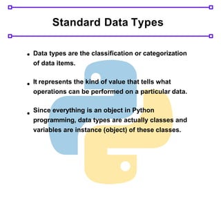 Standard data-types-in-py | PPTX | Programming Languages | Computing