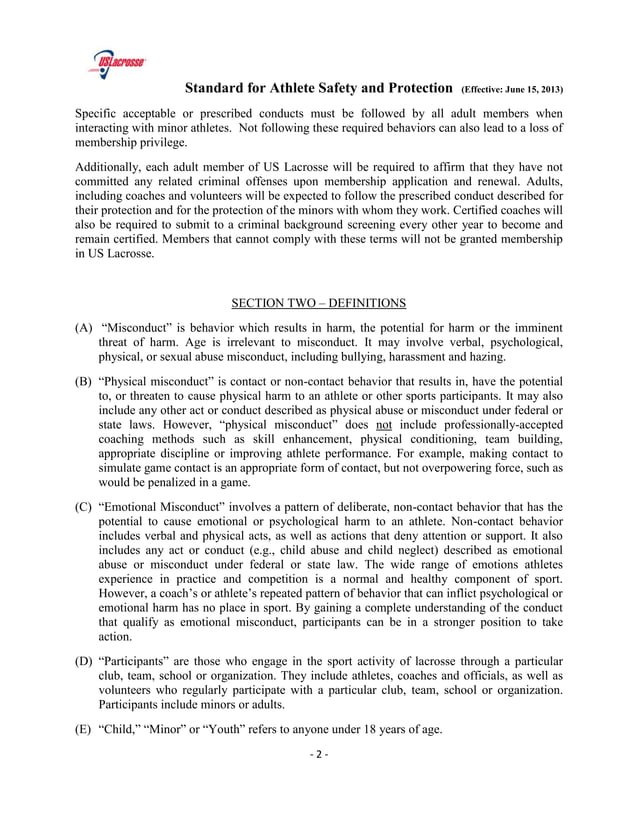 Standard for Athlete Safety Protection US Lacrosse PDF