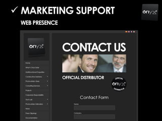 WEB PRESENCE
 MARKETING SUPPORT
 