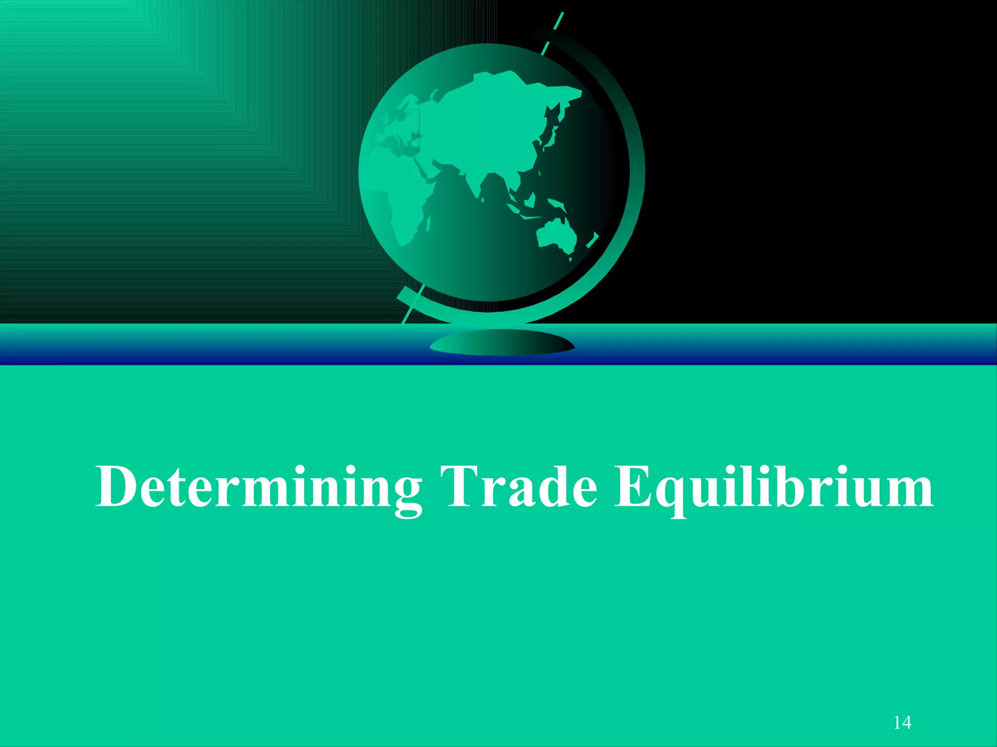 Determining Trade Equilibrium 