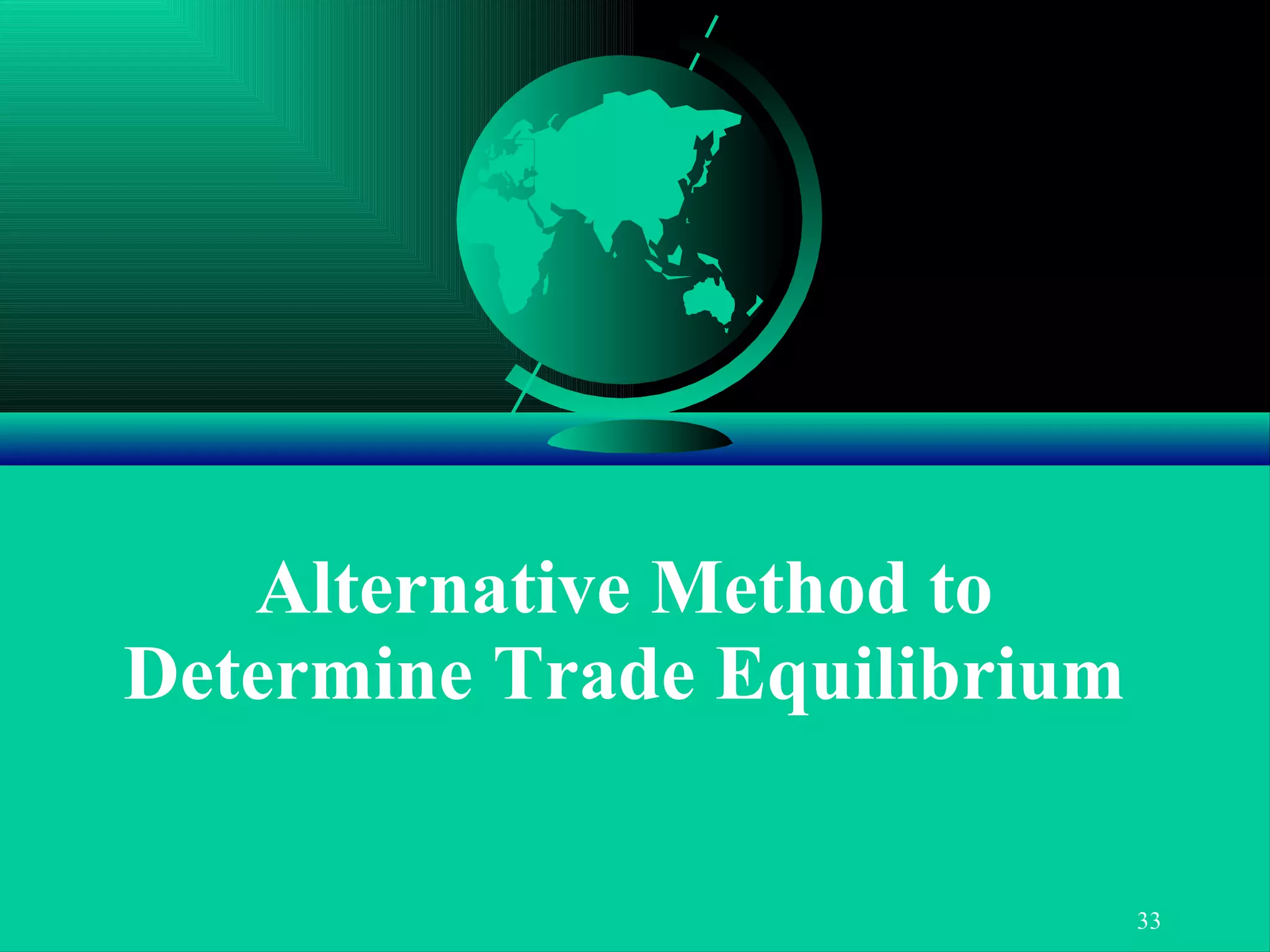 Alternative Method to Determine Trade Equilibrium 