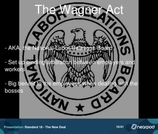 Presentation: Standard 18 - The New Deal 10/41
 