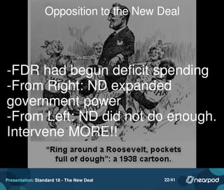 Presentation: Standard 18 - The New Deal 22/41
 