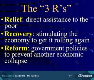 Presentation: Standard 18 - The New Deal 3/41
 