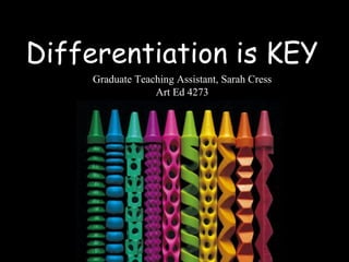 Differentiation is KEY
Graduate Teaching Assistant, Sarah Cress
Art Ed 4273
 
