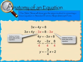Converting Equations Standard2 slopeinterceptform1 | PPTX