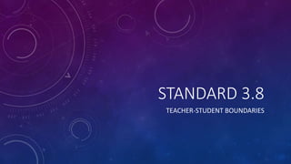 STANDARD 3.8
TEACHER-STUDENT BOUNDARIES
 