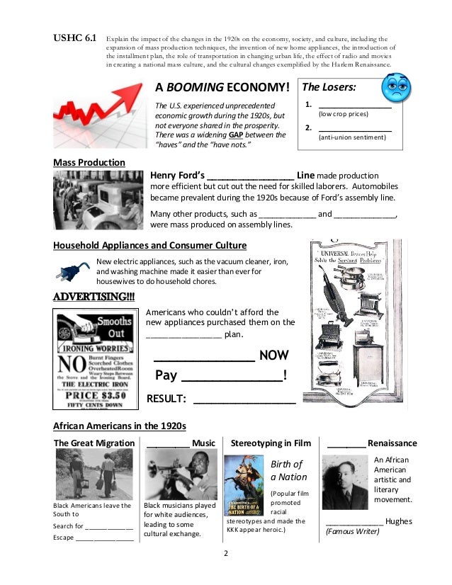 Standard 6 Review Guide (SC US History EOC)