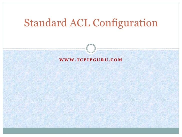 How to configure Standard ACL for a network