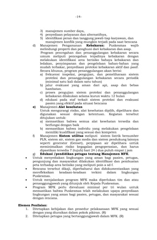 Instrumen Sam's Standar dan Instrumen Akreditasi Puskesmas edisi II, versi tahun 2019 ...