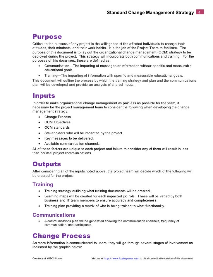 change management plans templates