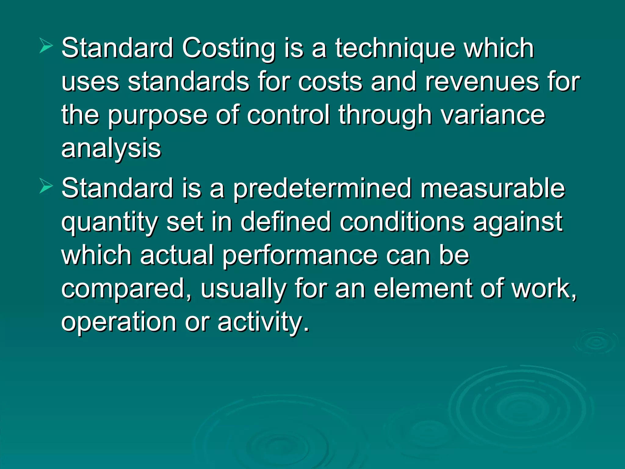 Standard costing PPT