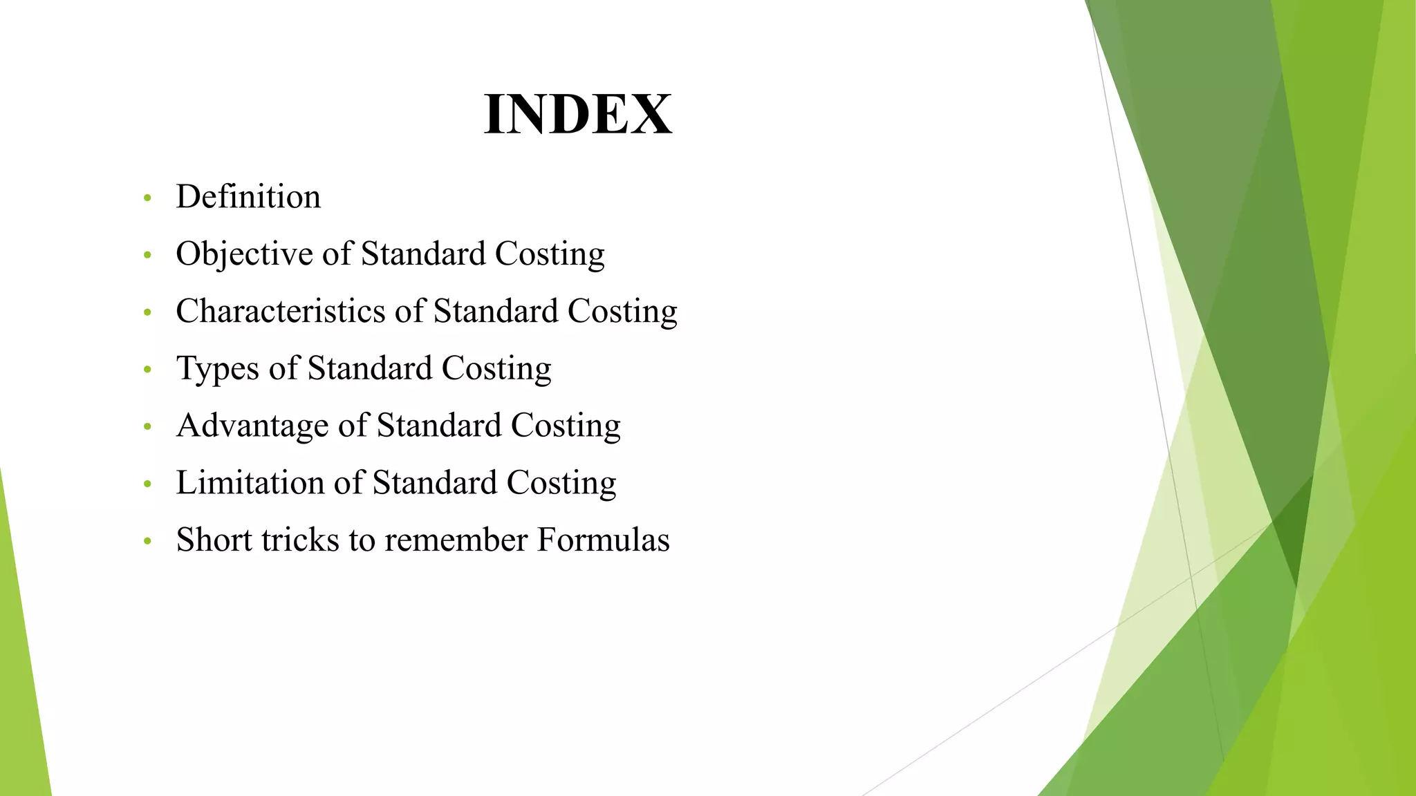 Standard costing cost analysis PPT