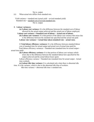 Standard costing and variances