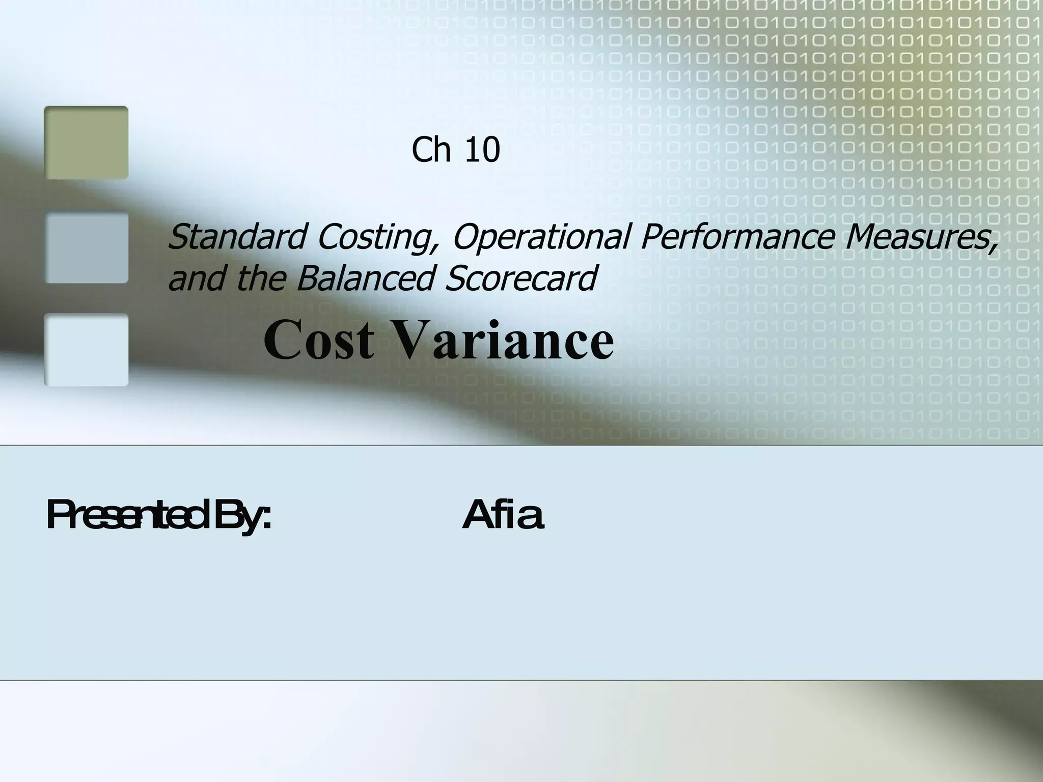 Standard Costing Operational Performance Measures And | PPT