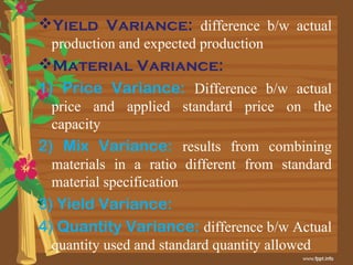 Standard costing setting standards and analysis of variance | PPT